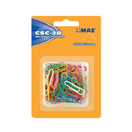 CLIP MAE STANDARD BLISTER ASSORTED COLORS C/100 PIECES