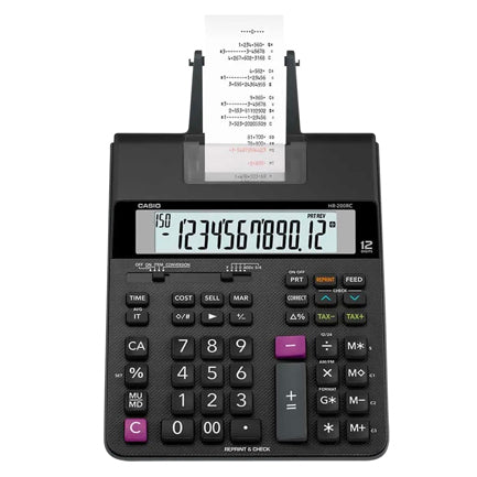 Casio HR-200RC Printing Calculator, Black, LCD Display, Cost-Sell-Margin, 150 Steps