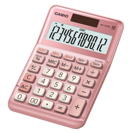 Casio MS-120FM-PK 12-Digit Desktop Calculator Metallic Pink Cost Selling and Double Margin Dual Power