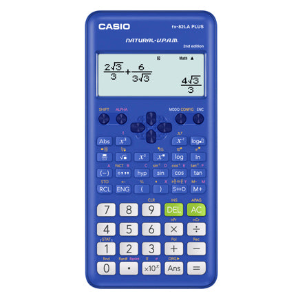 Casio Scientific Calculator with over 250 functions FX-82LAPLUS2 for elementary and high school, blue, 4-line VPAM