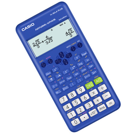 Casio Scientific Calculator with over 250 functions FX-82LAPLUS2 for elementary and high school, blue, 4-line VPAM