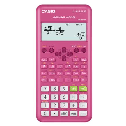 Casio Scientific Calculator with more than 250 functions FX-82LAPLUS2 for primary and secondary school, pink, 4 lines VPAM