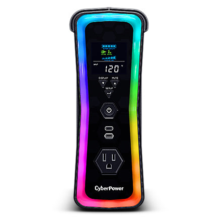 UPS CyberPower GX150C2 1500VA 1000W 120V Active PFC RGB LCD Panel USB-Cx2