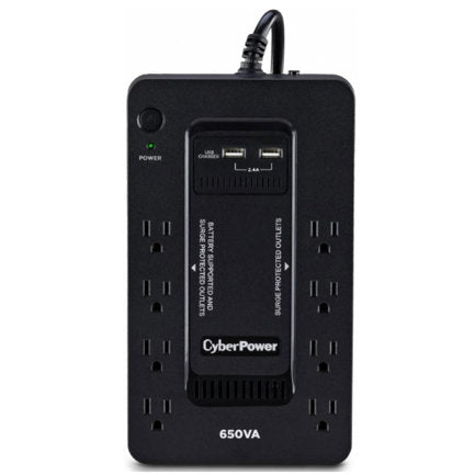 Cyberpower 650VA 360W Standby UPS Compact Enclosure 8 NEMA 5-15R