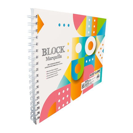 Cuaderno de dibujo Marquilla Dietrix Fist Class con papel de china con 20 hojas 32.2 X 24.6 cms