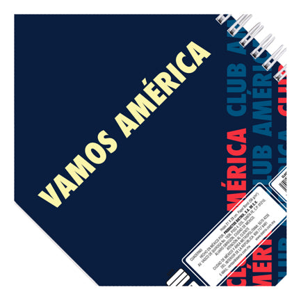 Libreta Dietrix First Class pasta dura  doble arillo  80 hojas raya Club America modelo CA azul