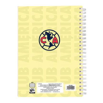 Cuaderno profesional Dietrix First Class dura doble arillo  80 hojas raya Club América modelo Club America amarillo