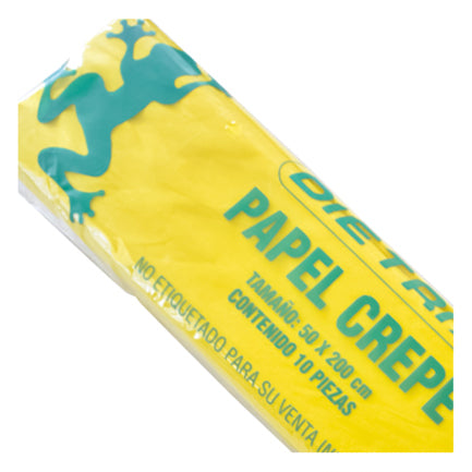 Papel Crepe Dietrix 50x200cms Amarillo Canario Paquete con 10 Hojas