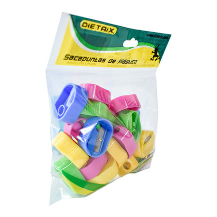 Sacapuntas Dietrix Plastico Ovalado un Orificio Colores Surtidos Bolsa c/25