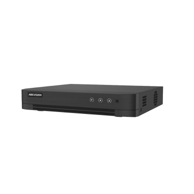 [Audio Bidireccional] DVR 4 Canales TurboHD + 1 Canal IP / 2 Megapixel (1080p) Lite / Acusense Lite (Evita Falsas Alarmas) / Audio por Coaxitron / 1 Bahia de Disco Duro / H.265+ / Salida de Vídeo Full HD