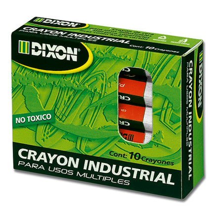 Crayón de Cera Industrial  Dixon Blanco Caja con 10 Piezas