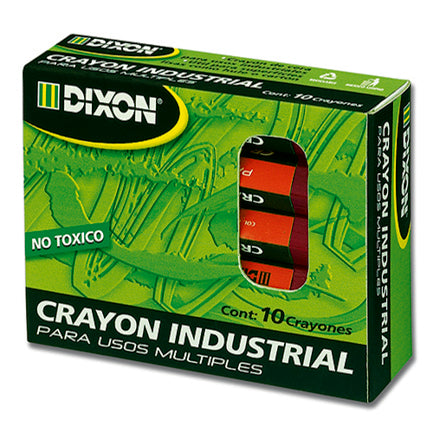 Crayón de Cera Industrial  Dixon Rojo Caja con 10 Piezas