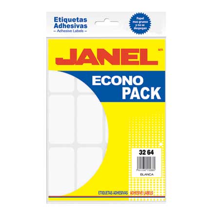 WHITE SCHOOL LABEL JANEL 32X64 ECONOPACK