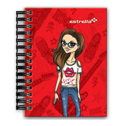 Notebook ESTRELLA 1/8 Twin Wire-O Hardcover Ruled 80 Sheets