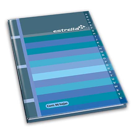 NOTEBOOK ESTRELLA 1/4 FRENCH RULED WITH INDEX 192 SHEETS