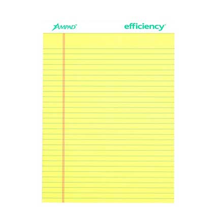ESSELTE EFFICIENCY LEGAL PAD YELLOW LINED 50 SHEETS