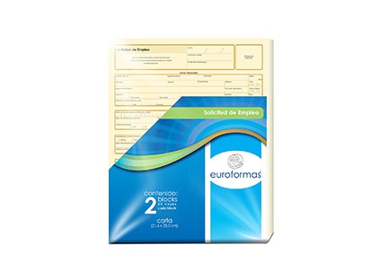 JOB APPLICATION EUROFORMAS CTA 25 SHEETS 2 BLOCKS