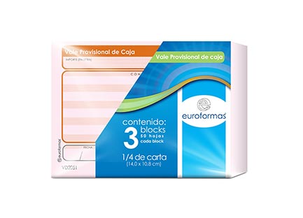 PROVISIONAL EUROFORMS VOUCHER BOX 1/4 WITH 50 WITH 3 BLOCKS