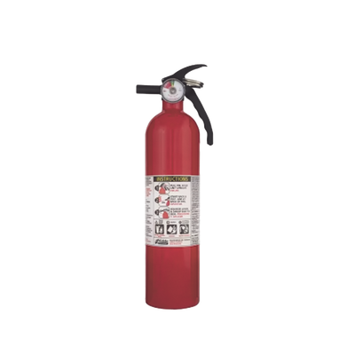Extintor Desechable de Polvo Químico Seco | Fuegos Clase A, B y C | SOPORTE PLASTICO | Pieza de 2.5 lb