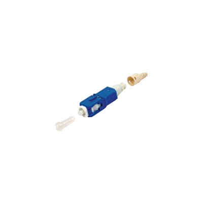 Conector de Fibra Óptica Pre-Pulido LightBow SC/UPC Simplex, Monomodo OS1/OS2, Re-Terminable, Color Azul