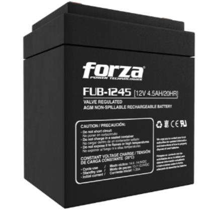 Forza FUB-1245 Sealed Lead-Acid Rechargeable Battery 12V 4.5Ah AGM Maintenance-Free Black