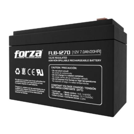 Forza FUB-1270 Sealed Lead-Acid Rechargeable Battery 12V 7Ah AGM Maintenance-Free Black