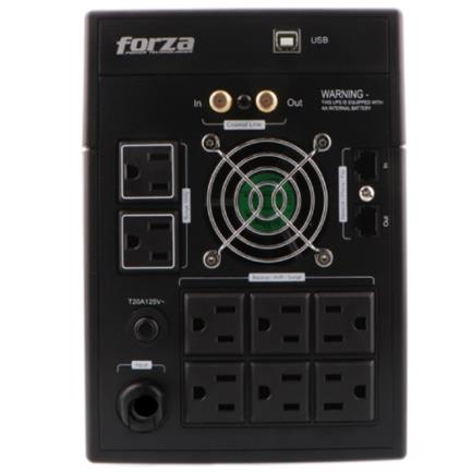 UPS Forza FX-2200LCD Interactive 2200VA/1200W 8 Outlets Giga and Coax Tower 120V Black