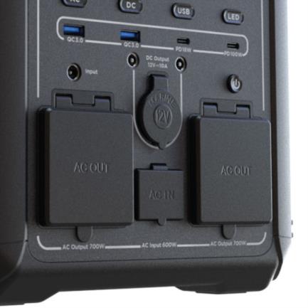 Forza FPP-T700 700W Portable Power Station 2 AC/8 DC Outlets 2 Fans LCD Screen Integrated Control Panel