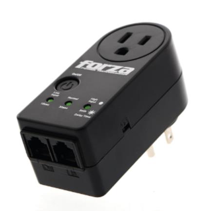 Forza FVP-1201N 900J/1800W Voltage Protector with Surge Protection, Timer, and 350° Rotating Outlets - Black