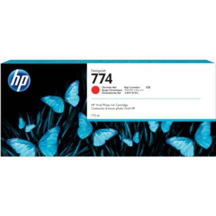Tinta HP LF DesignJet 774 Capacidad Estándar 775ml Color Rojo Cromático