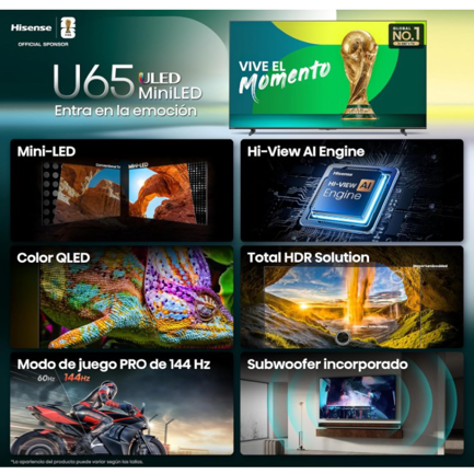 Hisense 55" U65QFM 4K Mini-LED Smart Fire TV
