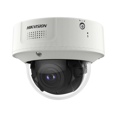 Domo IP 4 Megapixel / Lente Mot. 2.8 a 12 mm 2 / 40 mts IR EXIR / 2 Analiticos Simultaneos / DeepinView / 2 Micrófonos Integrados  / IP67 / IK10 / H.265+ / WDR 150 dB / Captura Facial / Búsqueda por Atributos / Conteo de Personas