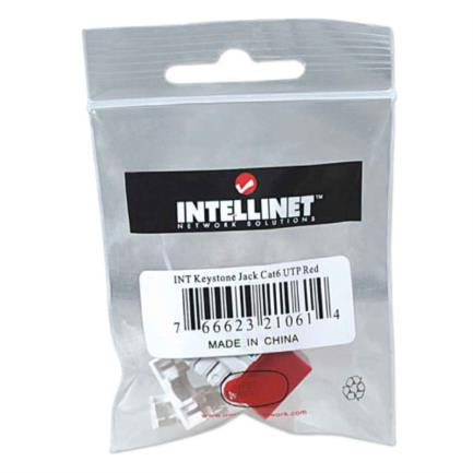 Jack Intellinet RJ45/Cat6 Keystone de Impacto UTP Color Rojo