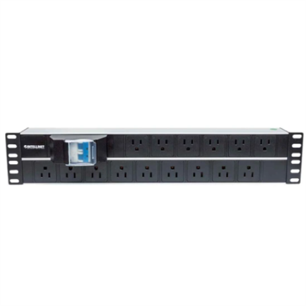 Intellinet PDU Power Strip 15-Outlet 2U Rackmount 19" EU Type Plugs (NEMA 5)