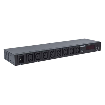Intellinet PDU Power Strip 8-Outlet 19" Rackmount Black