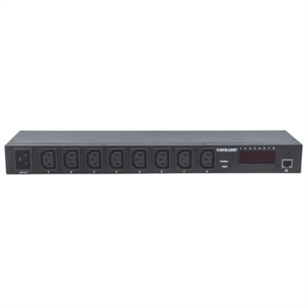 Intellinet PDU Power Strip 8-Outlet 19" Rackmount Black