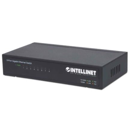 Switch Intellinet Escritorio Ethernet Gigabit 8 Puertos Color Negro