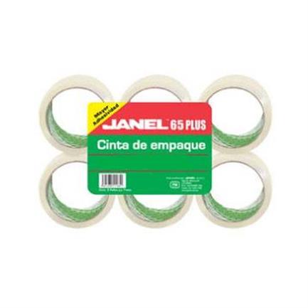 JANEL PACKAGING TAPE CLEAR .048X50M PACK OF 6