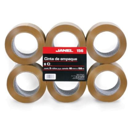 Janel 156 Cinnamon Packaging Tape 48mmx150m Pack of 6