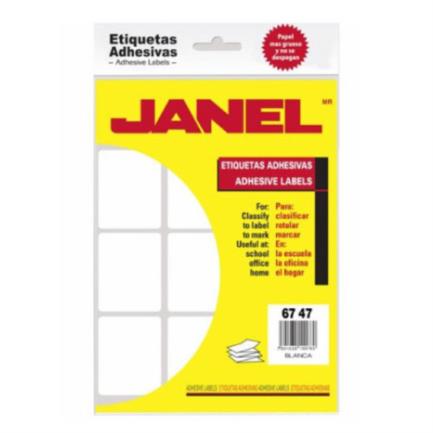 Janel Classic Adhesive Labels No. 13 67x47mm Pack of 180