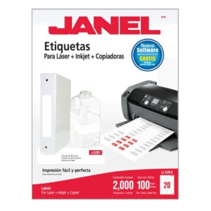 Janel 109 Laser Adhesive Labels 25x102 100 Sheets W/2000