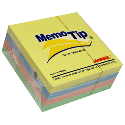 JANEL MEMO PAD 54P 3X3 CUBE PASTEL W/400