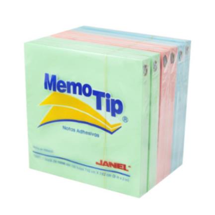 Janel Memo Tip Pastel Sticky Notes 3x3 100 Sheets Pk/6
