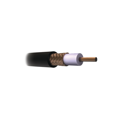 Cable Coaxial RG11/U, 305 Metros (1000 Pies), Bobina de 305 Metros (1000 Pies) Color Negro, AWG 14 Aislamiento Espumado, Blindaje de Aluminio al 60%, Aplicación Intemperie para Video Vigilancia