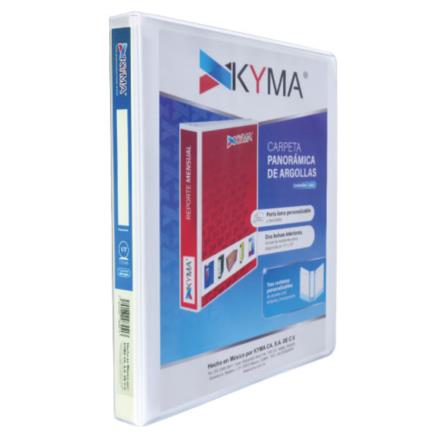 Kyma Panoramic Vinyl Binder Letter Size 1/2" O-Ring White