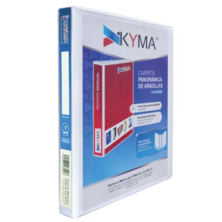 Kyma Panoramic Vinyl Binder Letter Size 1" O-Ring White
