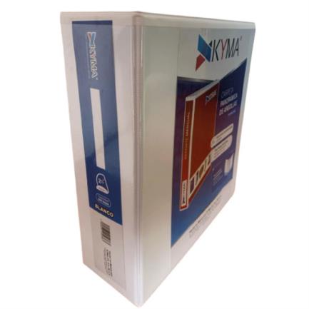 Kyma Vinyl Panoramic 2 1/2" D-Ring Letter Size Binder White