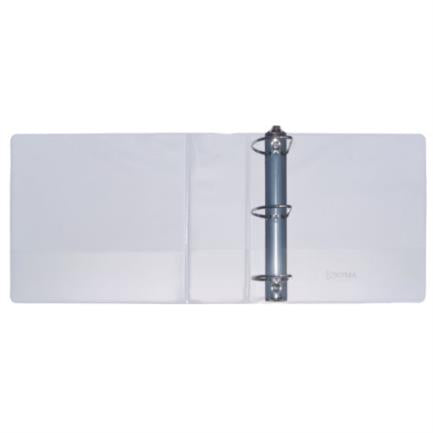 Kyma Panoramic Vinyl Binder, Letter Size, 4" D-Ring, White