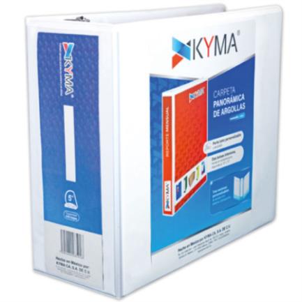 White Kyma D-Ring Vinyl Letter Size 5" View Binder
