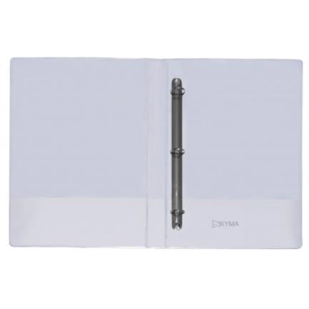 Kyma Panoramic White Vinyl Legal Size 1" O-Ring Binder